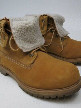 Timberland Waterproof Roll Up Nubuck Leather Boots Shoes Work Women's 9.5 M